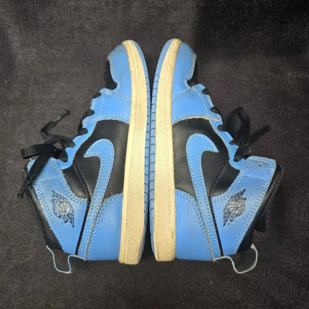 Nike Air Blue & Black Jordan 1 Mid Sneakers